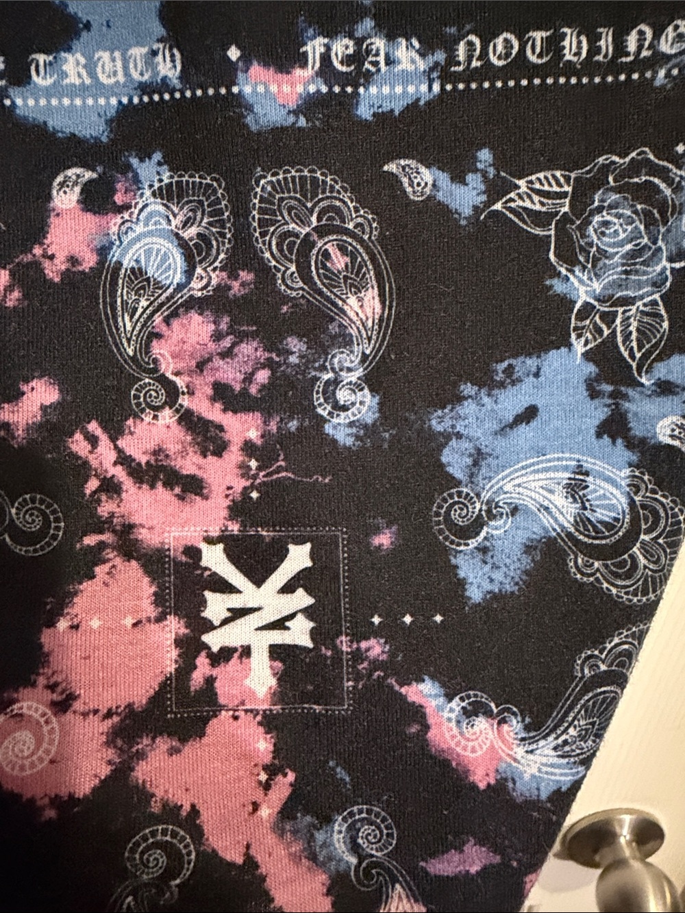 Zoo York Kids Black Tee with Pink & Blue Tie-Dye Bandana Print - Picture 4 of 5